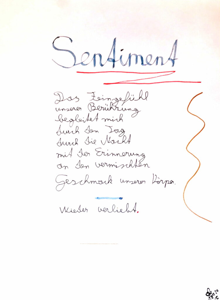 #39Plus3Poems - Sentiment - handschriftlich