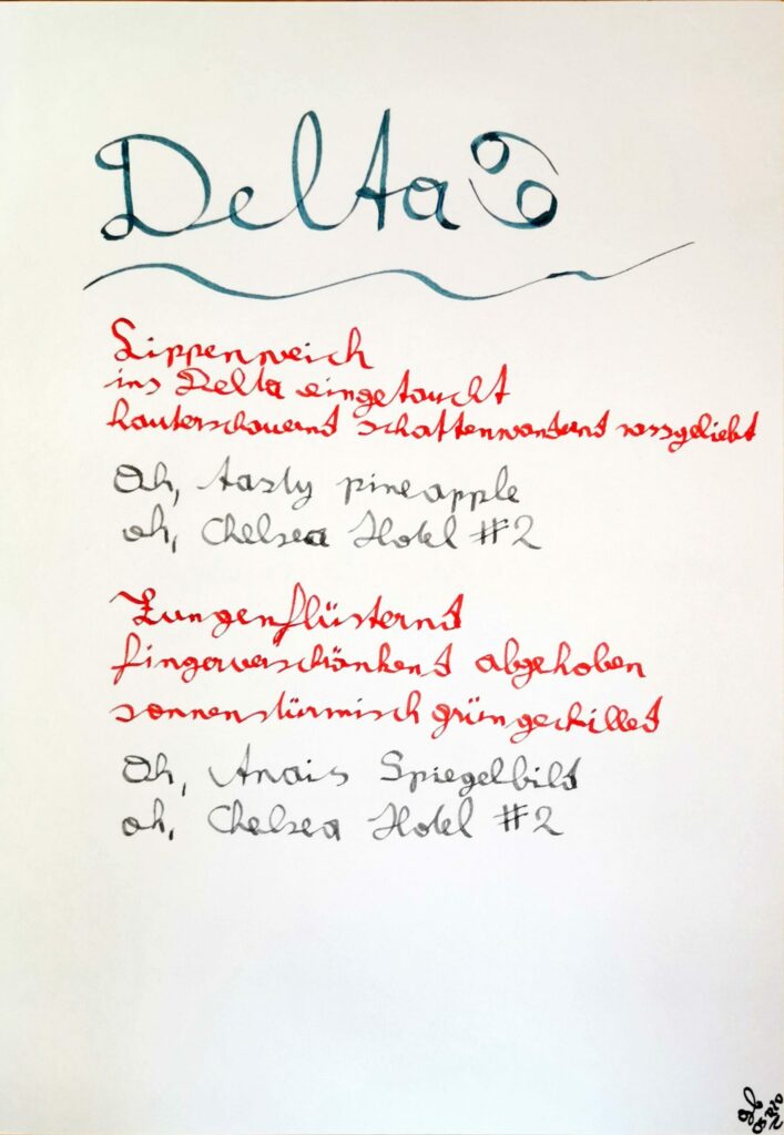 #39Plus3Poems - Delta - handschrifltich