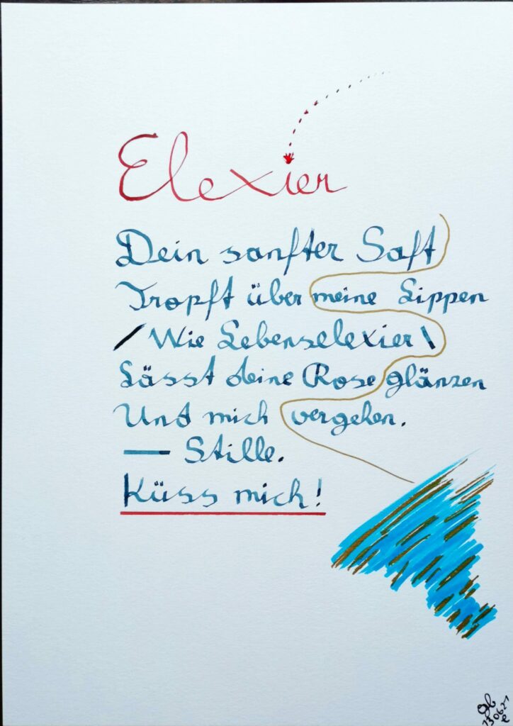 #39Plus3Poems - Elexier - handschriftlich